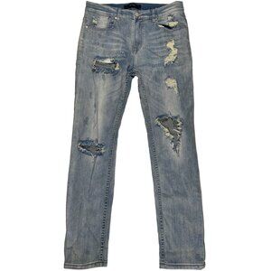 Stampd Destroyed Light Wash Stretch Denim Jeans men's size 32x29